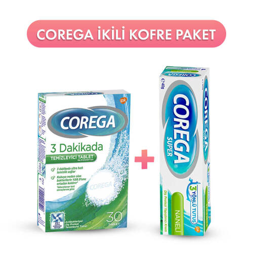 Corega Naneli Diş Protezi Yapıştırıcı 40 Gr + Temizleyici 30 Tablet - 1