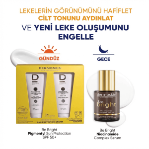 Dermoskin 2'li Be Bright Pigmentyl SPF 50+ Güneş Kremi | Be Bright Niacinamide Complex Serum 