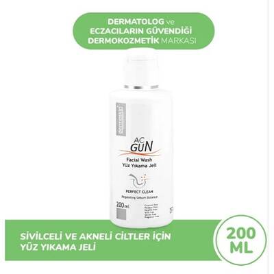 Dermoskin Acnegun Yüz Yıkama Jeli 200 ml - 1