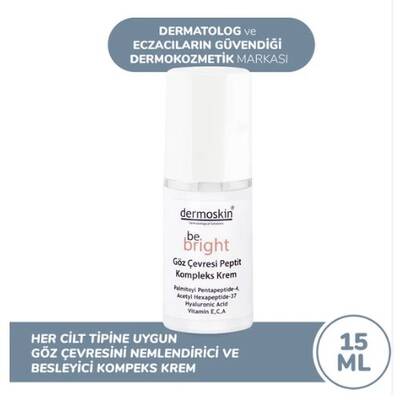 Dermoskin Be Bright Göz Çevresi Peptit Kompleks Krem 15 ml - 1