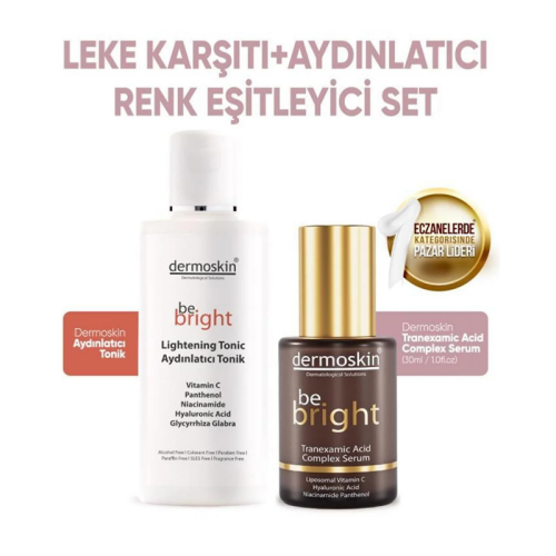 Dermoskin Be Bright Leke Karşıtı Set-Tranexamid acid Serum+Aydınlatıcı Tonik - 1