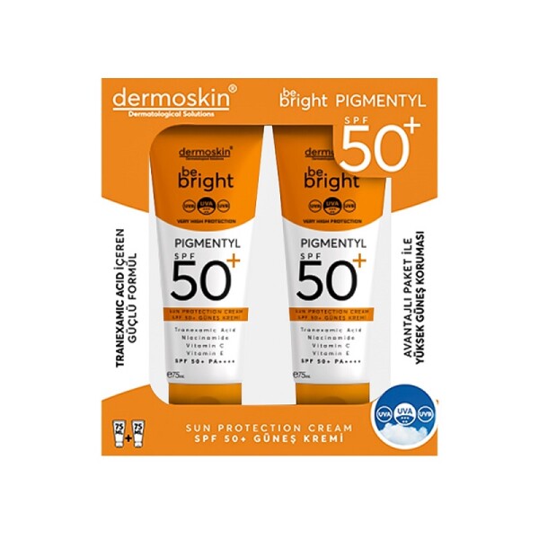 Dermoskin Be Bright Pigmentyl Güneş Kremi SPF50+ 75 ml - İkili Kofre - 1