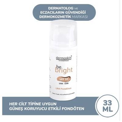 Dermoskin Be Bright SPF50+ Likit Fondöten Medium 33 ml - 1