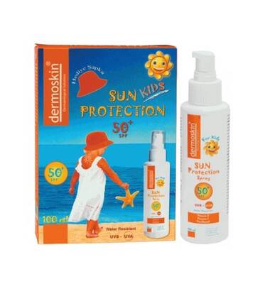 Dermoskin Çocuklar İçin Güneş Koruyucu Sprey Spf 50 100 ml Şapka Hediyeli - 1