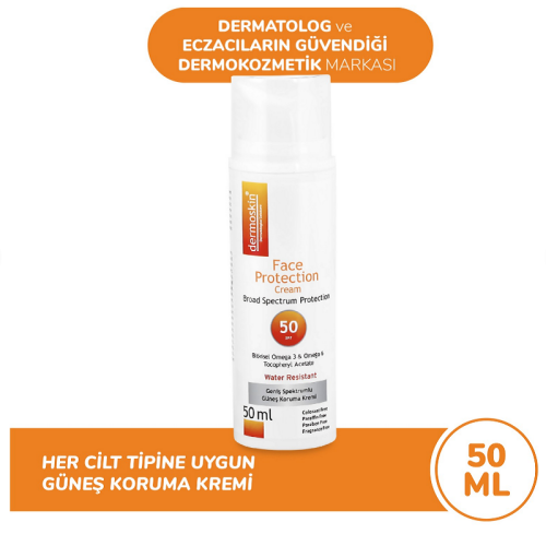 Dermoskin SPF 50 Güneş Koruyucu Krem 50 ml (Face Protection Cream SPF 50) - 1