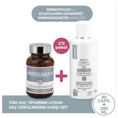 Dermoskin Medobiocomplex-K 60 Kapsül+Biotin Shampoo 200 ml Hediye - 1