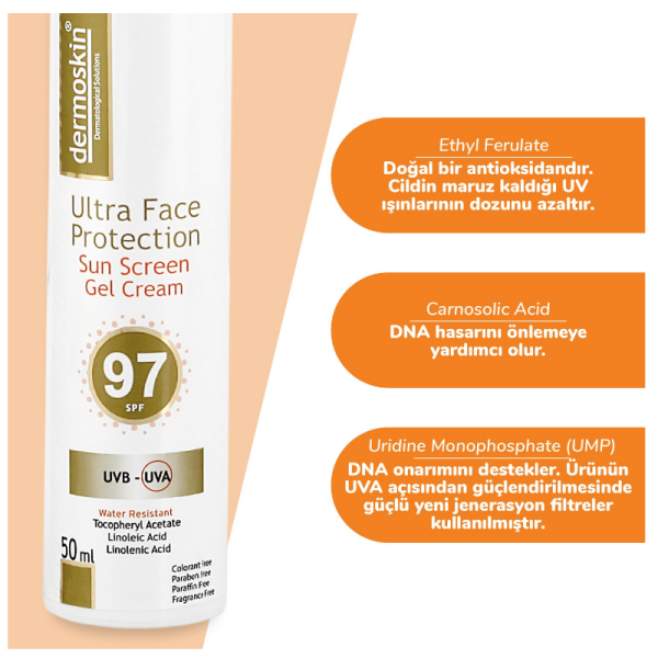 Dermoskin Ultra Face Protection Sun Gel Cream Spf 97 50 ml - 2