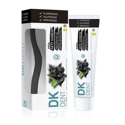 DK Dent Diş Macunu Aktif Karbon ve Beyazlatıcı 75 ml + Diş Fırçası Hediyeli - 1