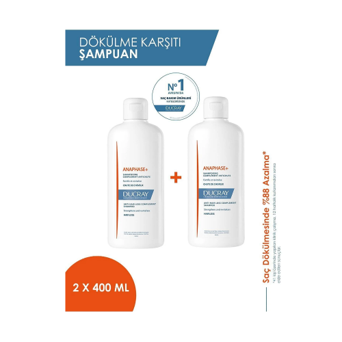 Ducray Anaphase Plus Shampoo 400 ml Dökülme Karşıtı Şampuan X 2 - 1