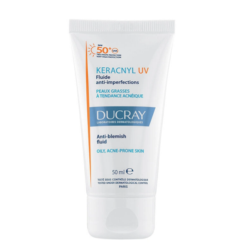 Ducray Keracnyl Akneye Eğilimli Ciltler İçin Leke Karşıtı Güneş Koruyucu UV SPF50+ 50 ml - 1