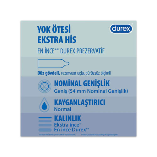 Durex Yok Ötesi Ekstra İnce Ekstra His 10'lu Prezervatif - 2