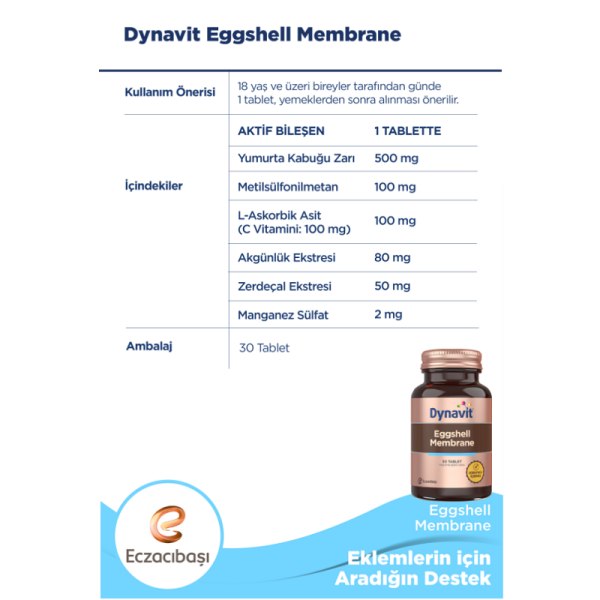 Dynavit Eggshell Membrane 30 Tablet - 3