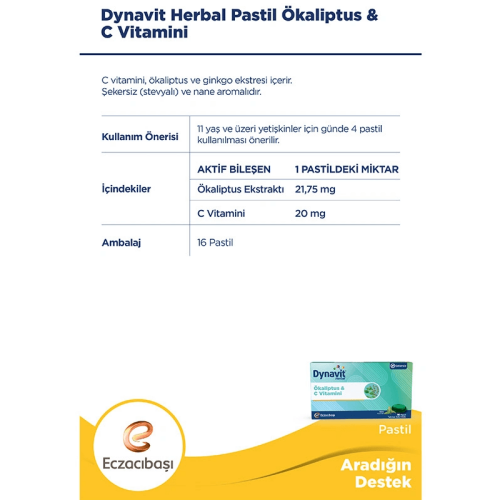 Dynavit Herbal Mentol & Okaliptus 16 Pastil - 2
