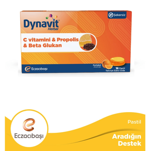 Dynavit Herbal Vitamin C & Propolis & Betaglukan 16 Pastil - 1