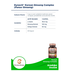 Dynavit Korean Ginseng Complex 30 Kapsül - 2