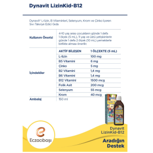 Dynavit Lizinkid B12 Şurup 150 ml - 3