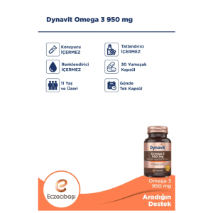 Dynavit Omega 3 950 mg 30 Yumuşak Kapsül - 4