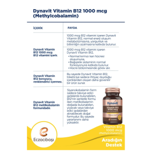 Dynavit Vitamin B12 1000 mcg 100 Tablet - 2