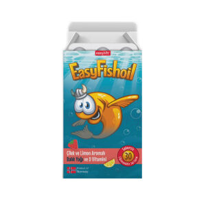 EasyFishoil Çocuk Çilek ve Limon Aromalı Balık Yağı 30 Çiğnenebilir Jel Tablet