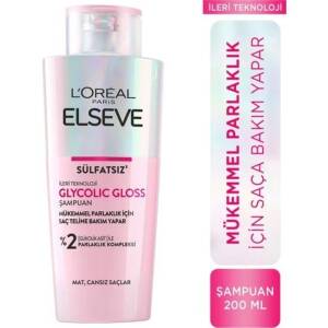 Elseve Glycolic Gloss Mükemmel Parlaklık için Bakım Yapan Şampuan 200 ml
