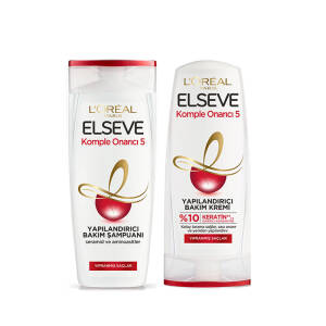 Elseve Komple Onarıcı 5 Şampuan 360 ml + Bakım Kremi 175 ml Set