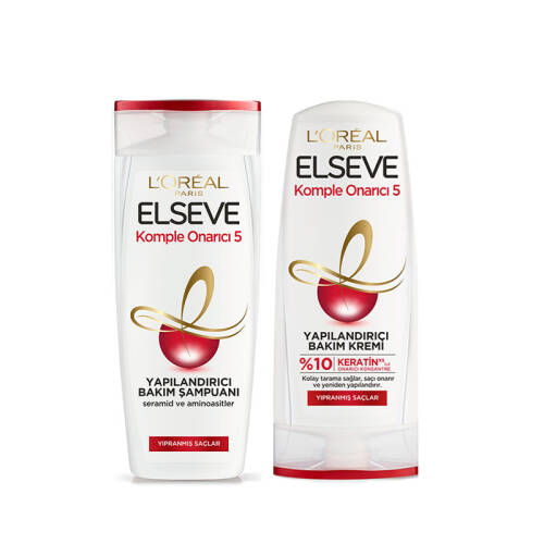 Elseve Komple Onarıcı 5 Şampuan 360 ml + Bakım Kremi 175 ml Set - 1