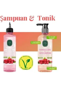 Eyüp Sabri Tuncer 500ml Frambuazlı Sirke Süper Şampuan + Frambuazlı Sirke Saç Toniği 