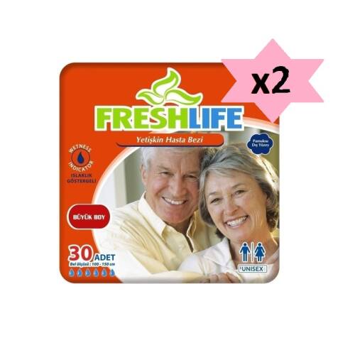 Freshlife Belbantlı Hasta Bezi Islaklık Göstergeli Large 30 Adet 2'li - 1