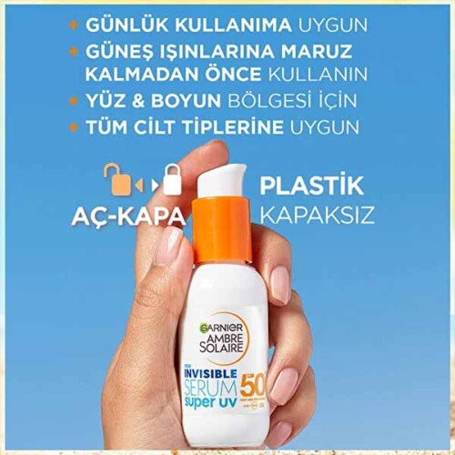 Garnier Ambre Solaire Invisible Spf50+ Super Uv Güneş Koruyucu Serum 30 ml - 5