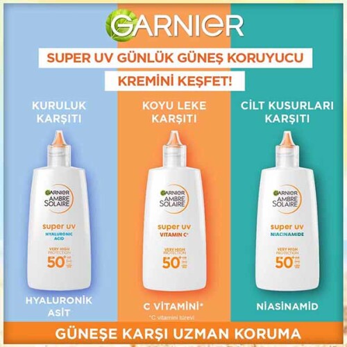 Garnier Ambre Solaire Super UV Koyu Leke Karşıtı Güneş Koruyucu Yüz Kremi Spf 50+ 40 ml - 6