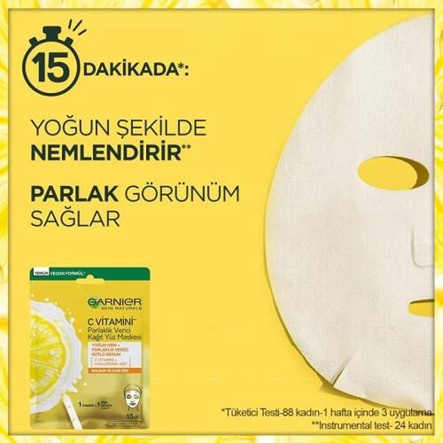 Garnier C Vitamini Parlaklık Verici Kağıt Yüz Maskesi - 3