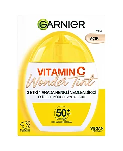 Garnier C Vitamini Wonder Tint 3 Etki 1 Arada Renkli Nemlendirici Açık Ton SPF50 40 ml