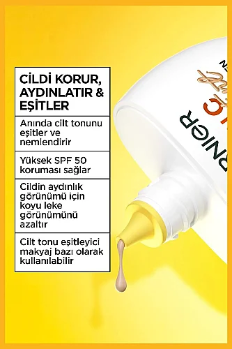 Garnier C Vitamini Wonder Tint 3 Etki 1 Arada Renkli Nemlendirici Açık Ton SPF50 40 ml - 2