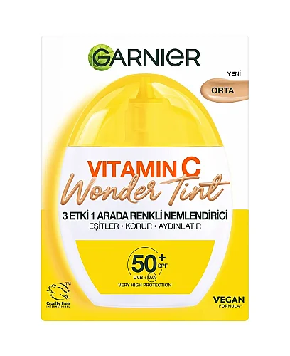 Garnier C Vitamini Wonder Tint 3 Etki 1 Arada Renkli Nemlendirici Orta Ton SPF50 40 ml - 1