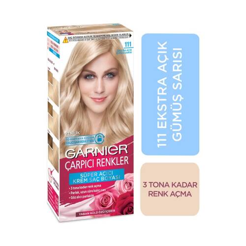 Garnier Color Natural Çarpıcı Renkler Ekstra Açık Gümüş Sarısı Boya 111 - 1