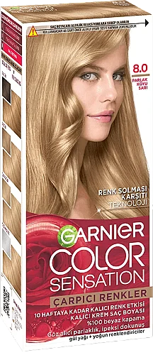 Garnier Çarpıcı Renkler Saç Boyası 8.0 Parlak Koyu Sarı - 1