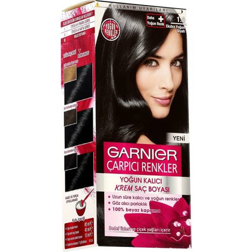 Garnier Color Naturel Çarpıcı Renkler Boya - 1.0 Ekstra Yoğun Siyah - 2