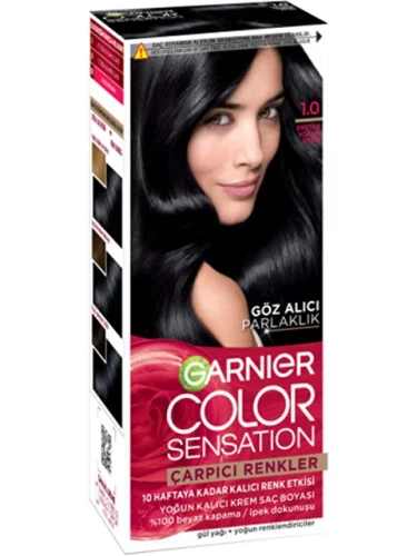 Garnier Çarpıcı Renkler Saç Boyası - 1.0 Ekstra Yoğun Siyah - 1