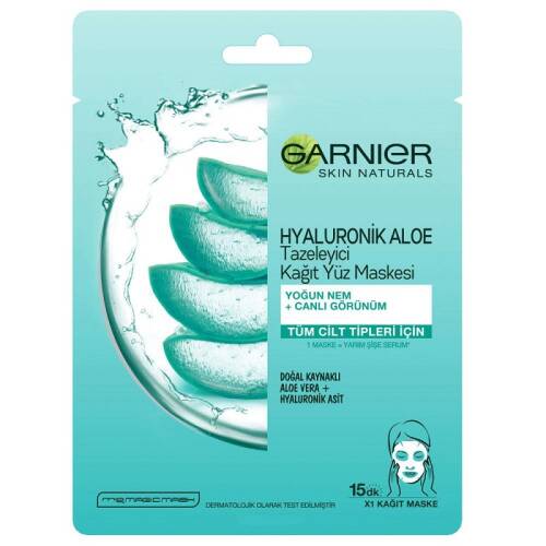 Garnier Hyaluronik Aloe Tazeleyici Kağıt Yüz Maskesi - 1