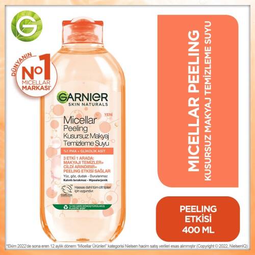 Garnier Micellar Peeling Kusursuz Makyaj Temizleme Suyu 400 ml - 1