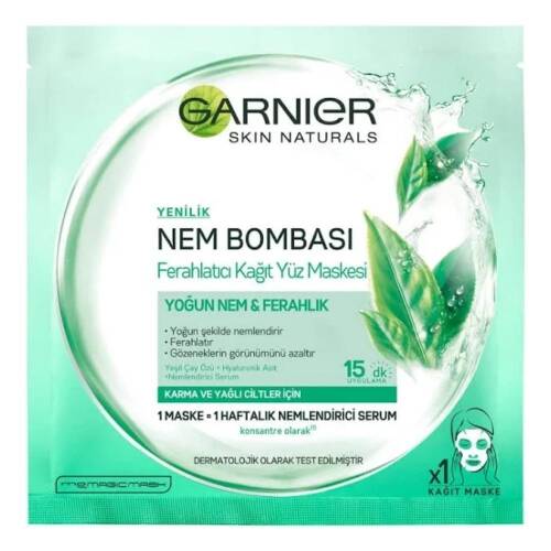 Garnier Nem Bombası Ferahlatıcı Kağıt Yüz Maskesi - 1