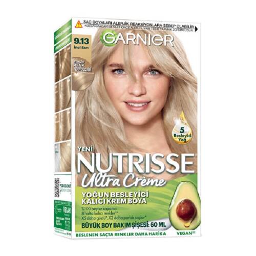 Garnier Nutrisse Yoğun Besleyici Kalıcı Krem Saç Boyası 9.13 İnci Sarı - 1