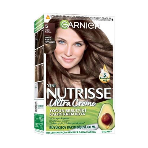 Garnier Nutrisse Yoğun Besleyici Kalıcı Krem Saç Boyası - Açık Kahverengi 5,0 - 1