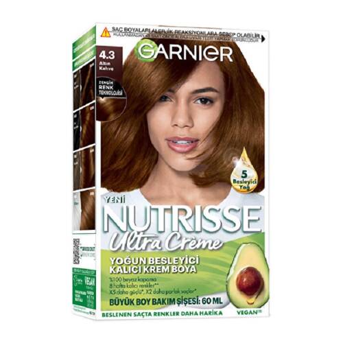 Garnier Nutrisse Yoğun Besleyici Kalıcı Krem Saç Boyası - Altın Kahverengi 4,3 - 1