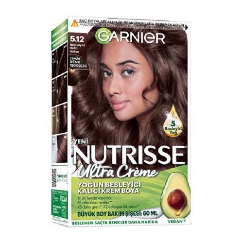Garnier Nutrisse Yoğun Besleyici Kalıcı Krem Saç Boyası - Büyüleyici Küllü Kahve 5,12 - 1