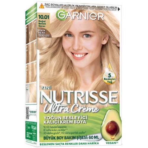 Garnier Nutrisse Yoğun Besleyici Kalıcı Krem Saç Boyası - Doğal Bebek Sarısı 10,01 - 1