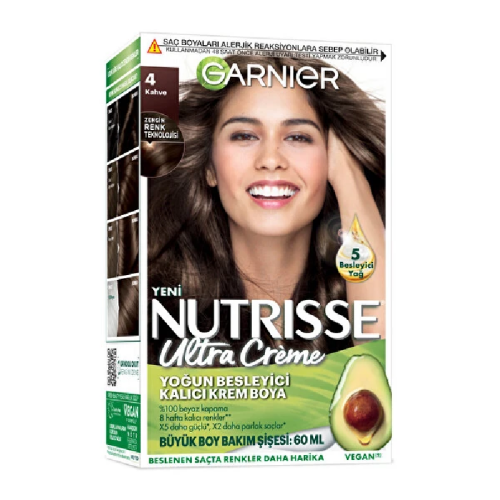 Garnier Nutrisse Yoğun Besleyici Kalıcı Krem Saç Boyası - Kahverengi 4,0 - 1