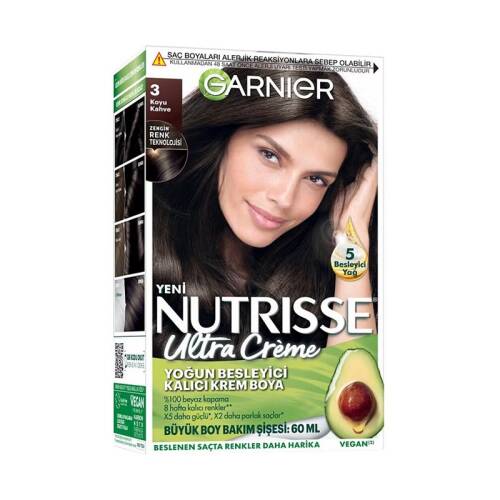 Garnier Nutrisse Yoğun Besleyici Kalıcı Krem Saç Boyası - Koyu Kahverengi 3,0 - 1