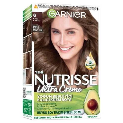 Garnier Nutrisse Yoğun Besleyici Kalıcı Krem Saç Boyası - Koyu Karamel 6,0 - 1