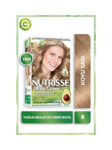 Garnier Nutrisse Yoğun Besleyici Kalıcı Krem Saç Boyası - Koyu Sarı 8,0